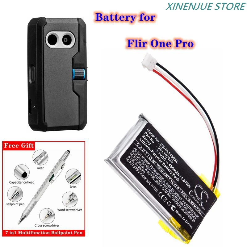 ThermalCameraBattery37V450mAhSDL702035forFlirOnePro.jpg