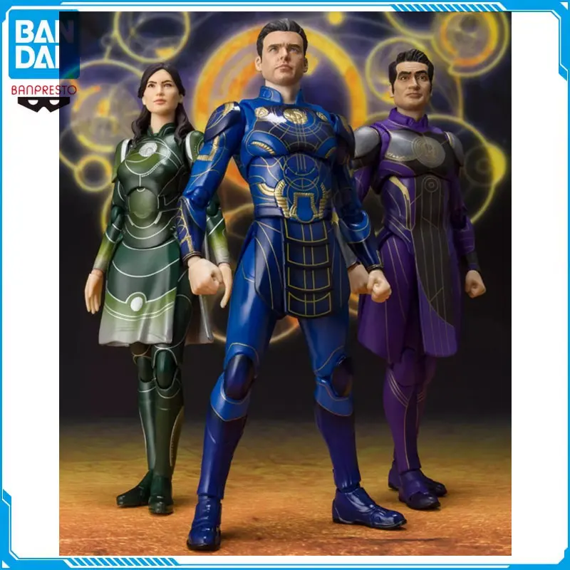 

Bandai Original SHFiguarts Marvel Anime Figures Eternals Ikaris Kingo Sersi Joints Movable Action Figure Complete Model BoyGifts