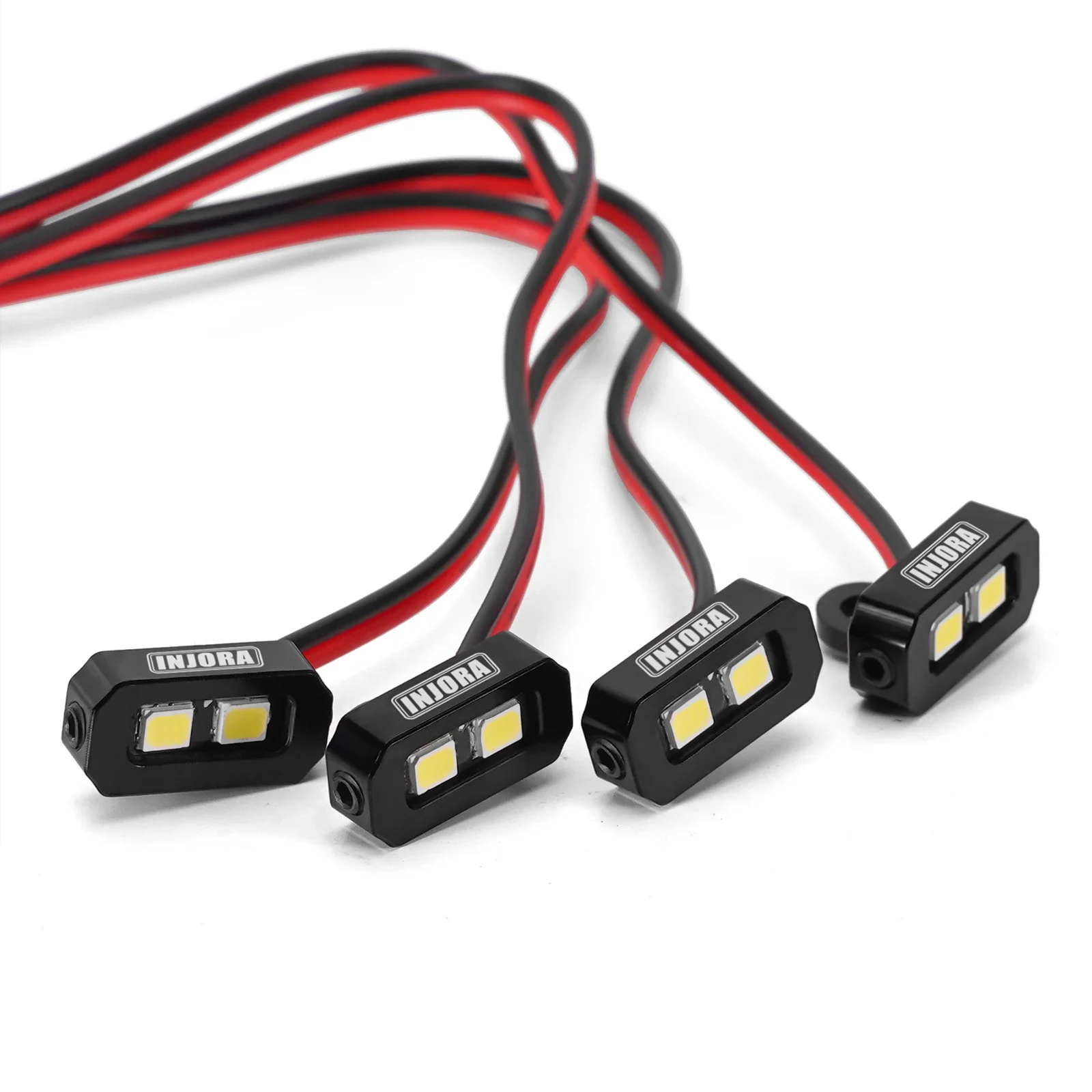 1/10 RC 크롤러용 INJORA 4LED 락 라이트 키트(흰색, 노란색) 이미지 3