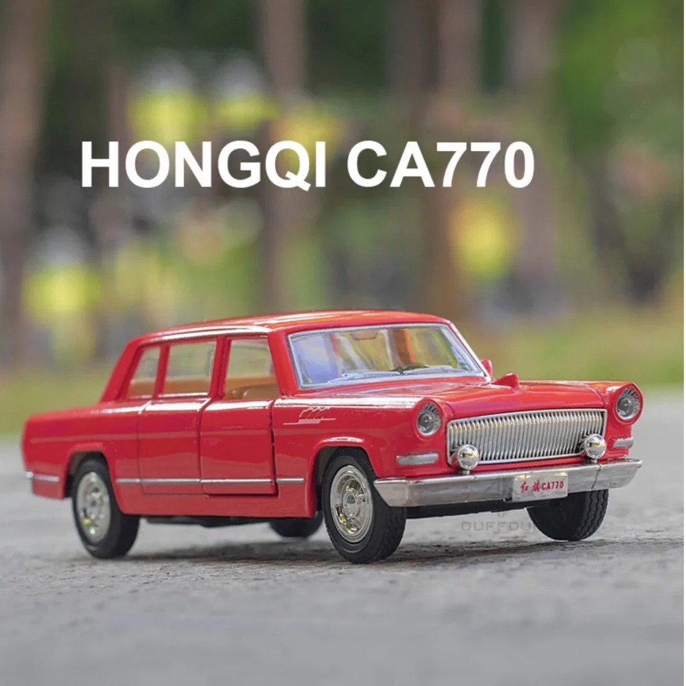 

1/32 HongQi CA770 Alloy Car Model Toys for Boys Classic Pull Back with Sound Light Metal Model Car Gift for Children Collection