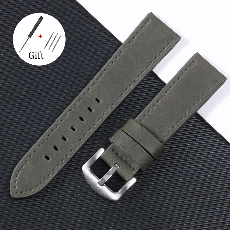 Vintage Leather Waterproof Watchband - Soft Strap Replacement for Smart Watches, Sport Wristband Bracelet