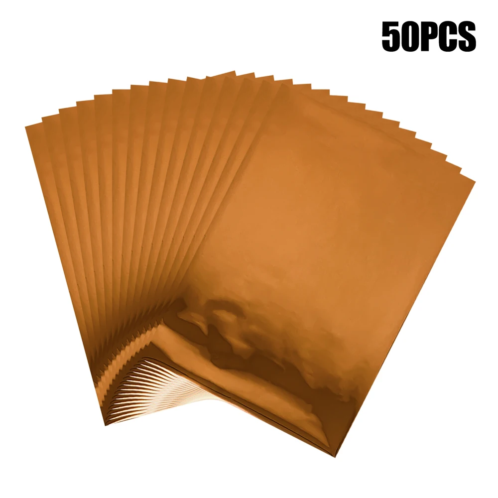 50pcs/set Colorful Toner Reactive Foil Bulk for Laser Printer And Laminator Hot Stamping Foils for Cards Crafts Making 20x29cm 