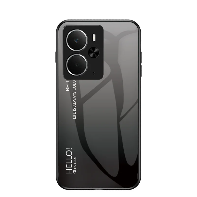 Gradient Tempered Glass Phone Case with Silicone Bumper