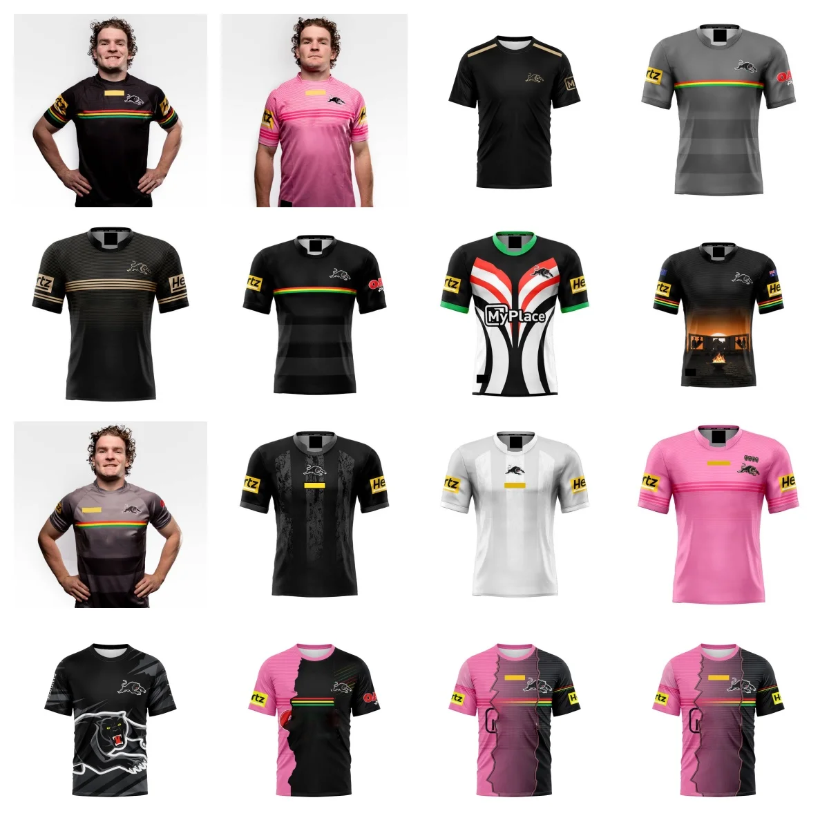 Black Panthers Men's ANZAC/Home and Away/Legion/Indigenous/Training Clothing/High Quality Home and Away