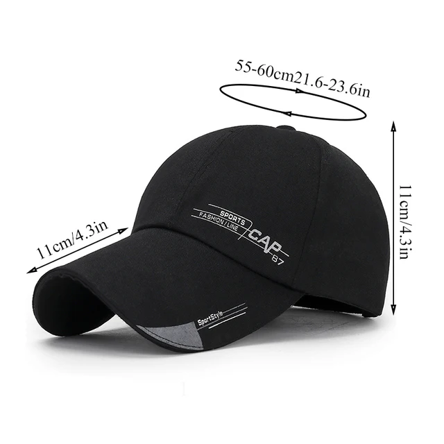  - Summer New Sports Cap Mens Hat for Fish Outdoor Fashion Line Baseball Cap Long Visor Brim Shade Snapback Sun Hat Bone Gorras