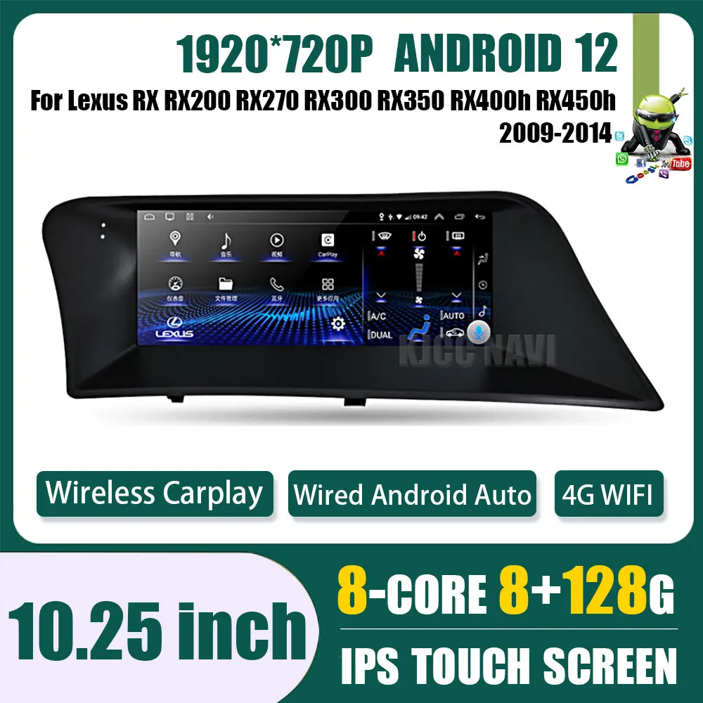 

Android 12 Carplay Radio For Lexus RX RX200 RX270 RX300 RX350 RX400h RX450h 2009-2014 Navigation GPS Multimedia Car Stereo