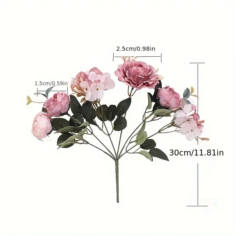 Peony Artificial Flower Decoration Bouquet Wedding Party Bride Holding Flowers Home Arrangement Fake Flowers