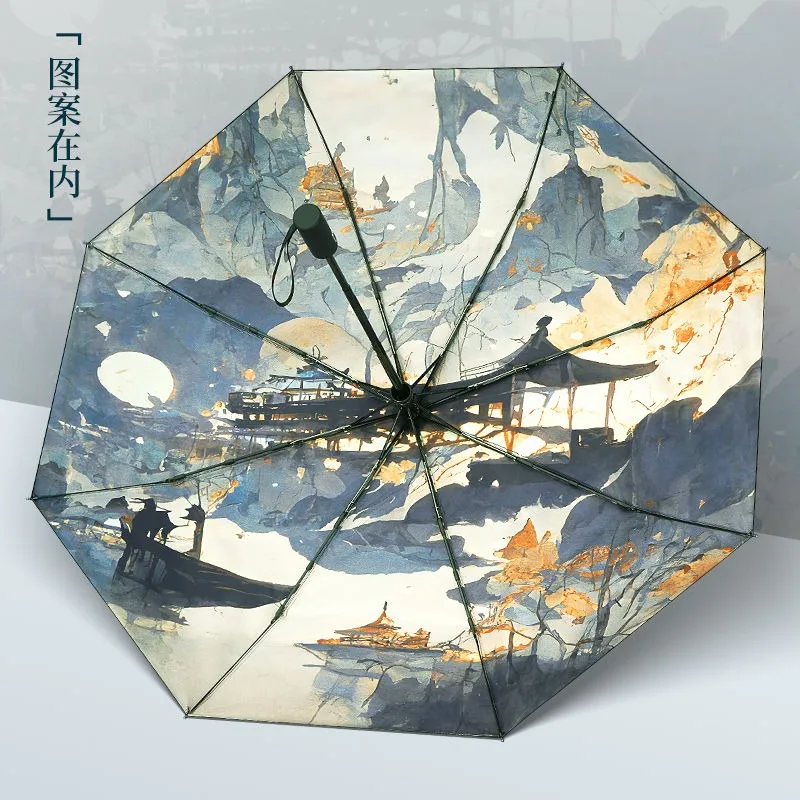 Tian Guan Ci Fu,Heaven officials blessing,Chinese style Anime,Anti-UV,Automatic Rain Compact Umbrella for Woman Man