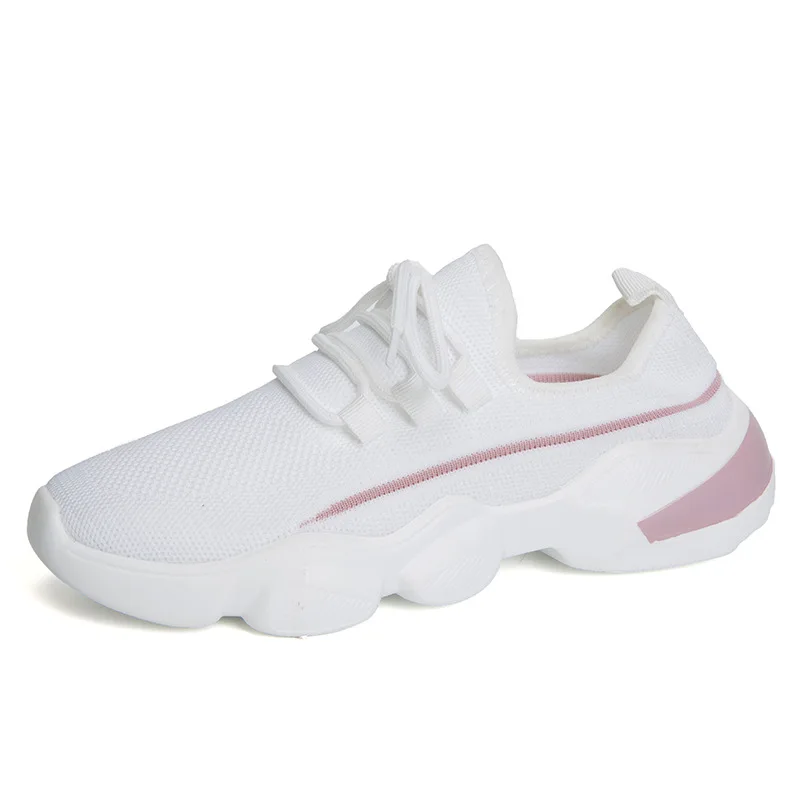 

Fashion Breathable Sneakers Women Tenis De Mujer Stretch Fabric 2022 Round Toe Lace-up Casual Brand Design Platform Sneakers