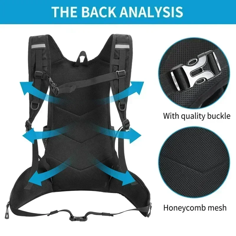 Hiking Rucksack Waterproof Polyester Wear-resistant Women Men Trekking Backpack Layered Sport Storage Bag for Exercise Fitness 5