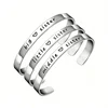 Silver Color Big Middle Litter Sister Cuff Bracelet Stainless Steel Engraved Bangles Family Friendship Jewelry Gifts 1