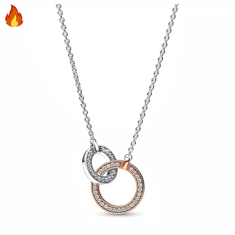 2023 New Hot Selling Original Women's Gold Pearl Ring Logo Moon Necklace Women's Wedding Party Fashion DIY Charm Jewelry