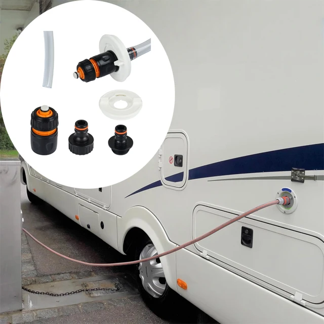Couvercle de réservoir d'eau pour caravane, adaptateur d'entrée d'eau avec Joint de tuyau d'eau, accessoires de remplissage de bouchon de réservoir d'eau RV de haute qualité, 1 ensemble 1
