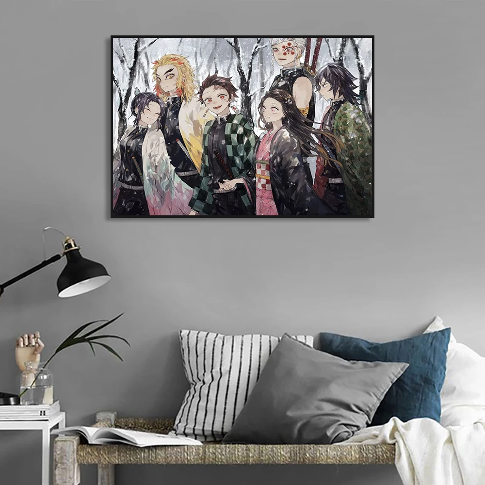 

Demon Slayer Anime Poster Kamado Tanjirou Canvas Painting Living Room Wall Art Decoration Murals for Modern Home Decor Aesthetic