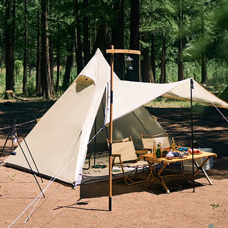 S 야외 더블 레이어 캠핑 텐트, 모기 방지, 싱글 문짝, 내부 피라미드, 글램핑 텐트 