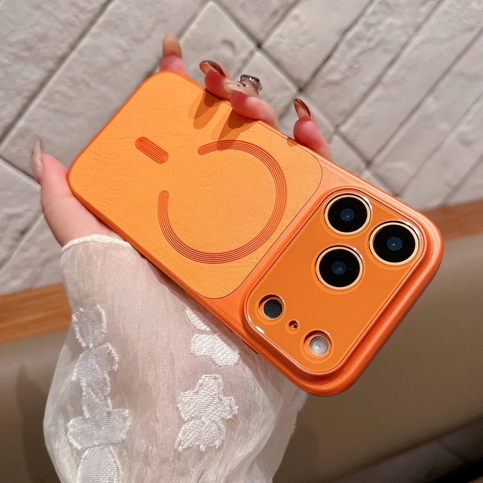 Leather Magnetic Phone Case with Magsafe and Shockproof Protection