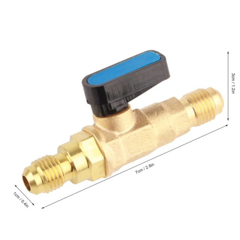 1/4 SAE 불소 볼 밸브 냉매 제어 피팅 어댑터 (에어컨 냉장고 공구용)