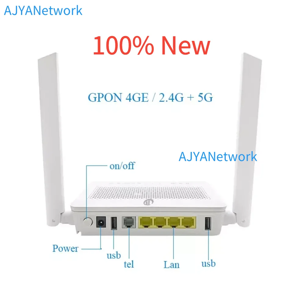 Huawei ONU HS8546V5 GPON ONT with 4GE LAN 5G Dual-Band WiFi, 5DBI big  antennas