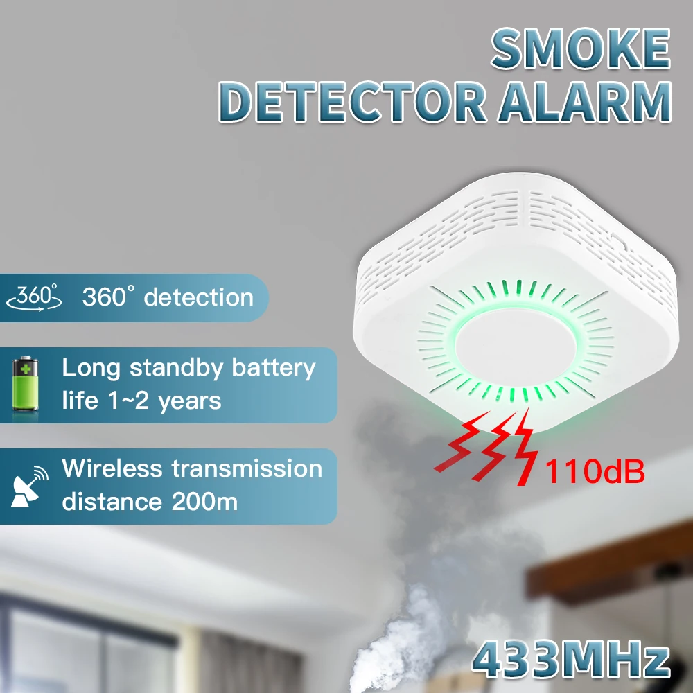 

Intelligent WiFi induction fire detection audible and visual alarm wireless networking alarm ultra long standby life
