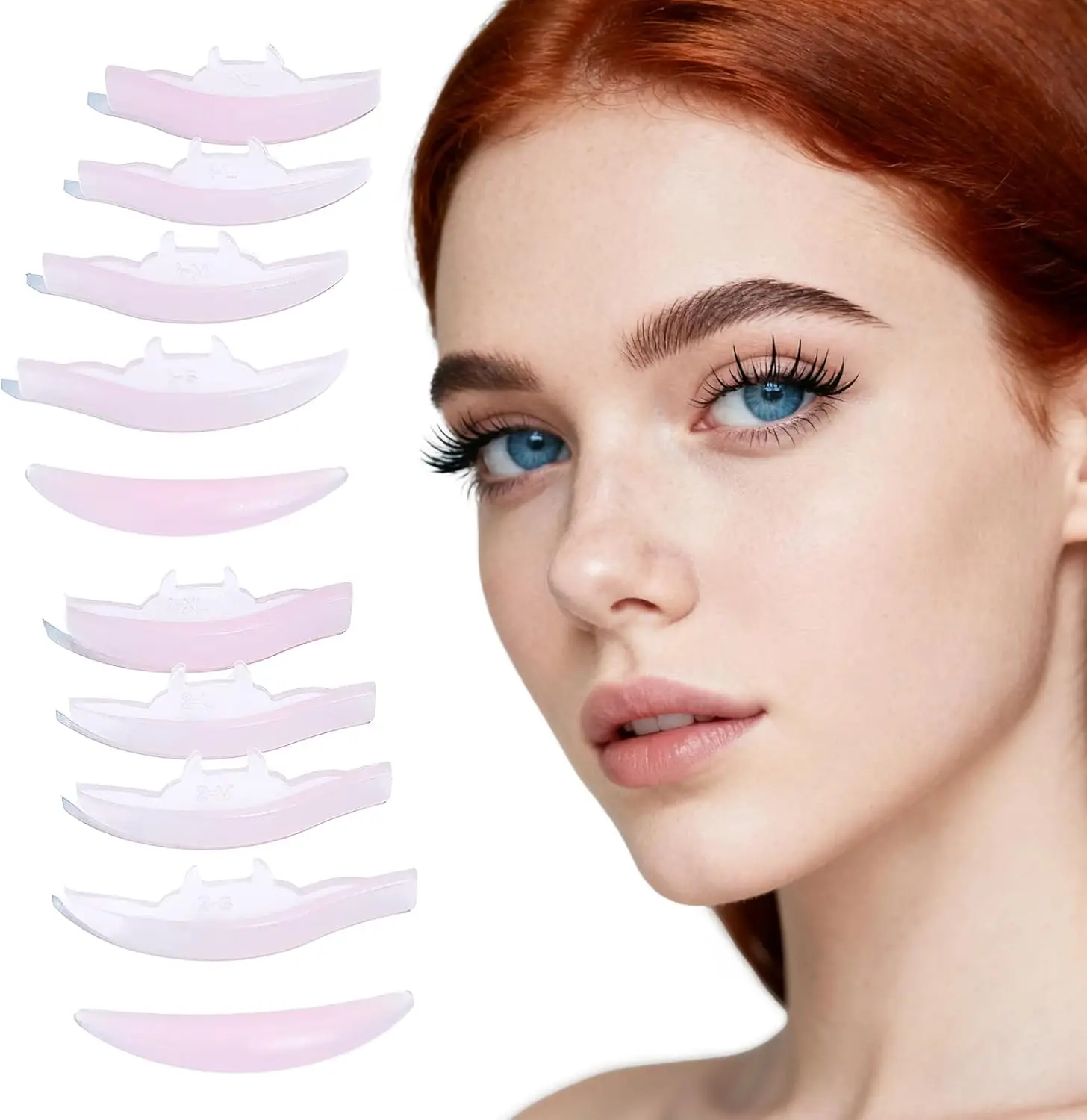 리뷰티 5쌍 L컬 실리콘 속눈썹 리프트 패드 (하부 속눈썹 컬러 포함) 재사용 가능한 속눈썹 리프트 쉴드 (속눈썹 리프트 및 컬링용)