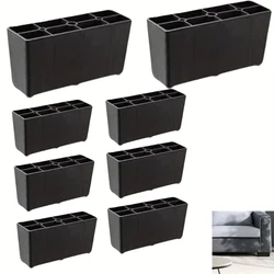 Set of 8 Black Cross - Shaped Plastic Sofa and Bed Support Legs with Height Enhancement (7.5cm - black - 8pcs)