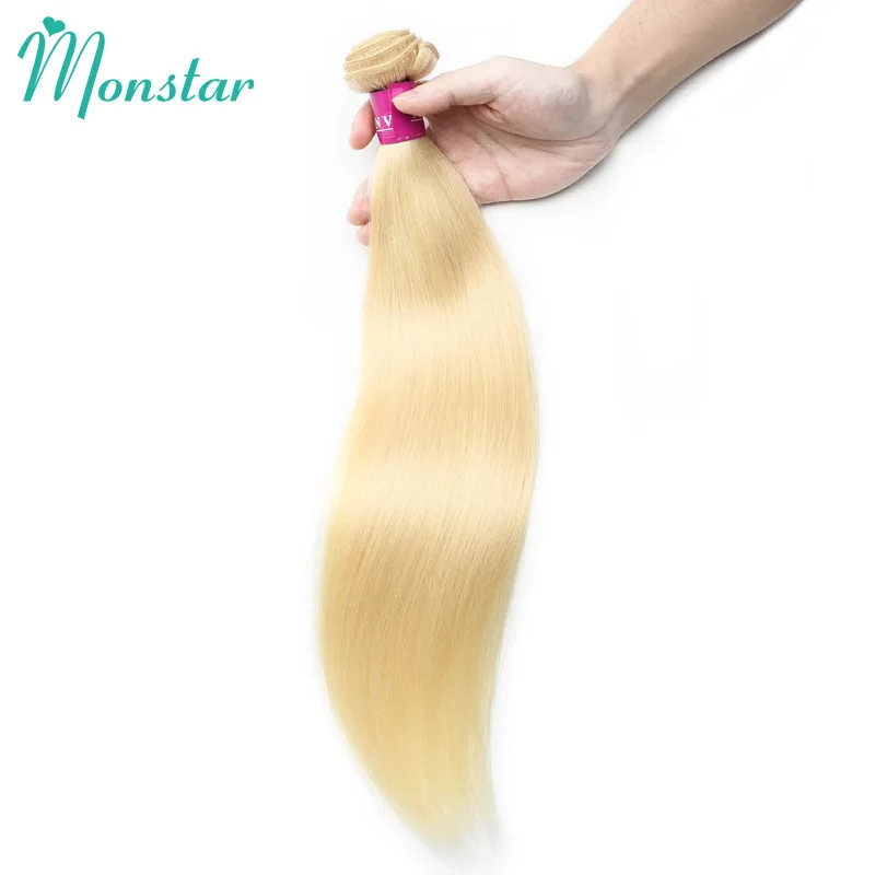 12 A Blonde 613 Bone Straight Human Hair Weave Bundles 40 Inch Brazilian Color 100% Remy Human Hair Extension 1 2 3 Bundles Weft 2