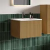 24" Bathroom Vanity with Sink,Modern Floating Vanity with Push Open Soft Close Drawer,Large Storage for Small Space,Natural Oak 1