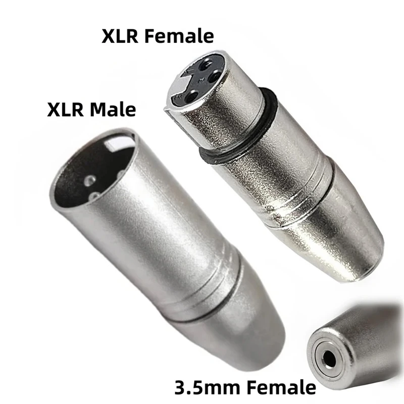 오디오 잭 3핀 XLR 어댑터 커넥터 - 3.5mm 남성/여성 6.35mm - XLR 플러그 오디오 컨버터 마이크 어댑터