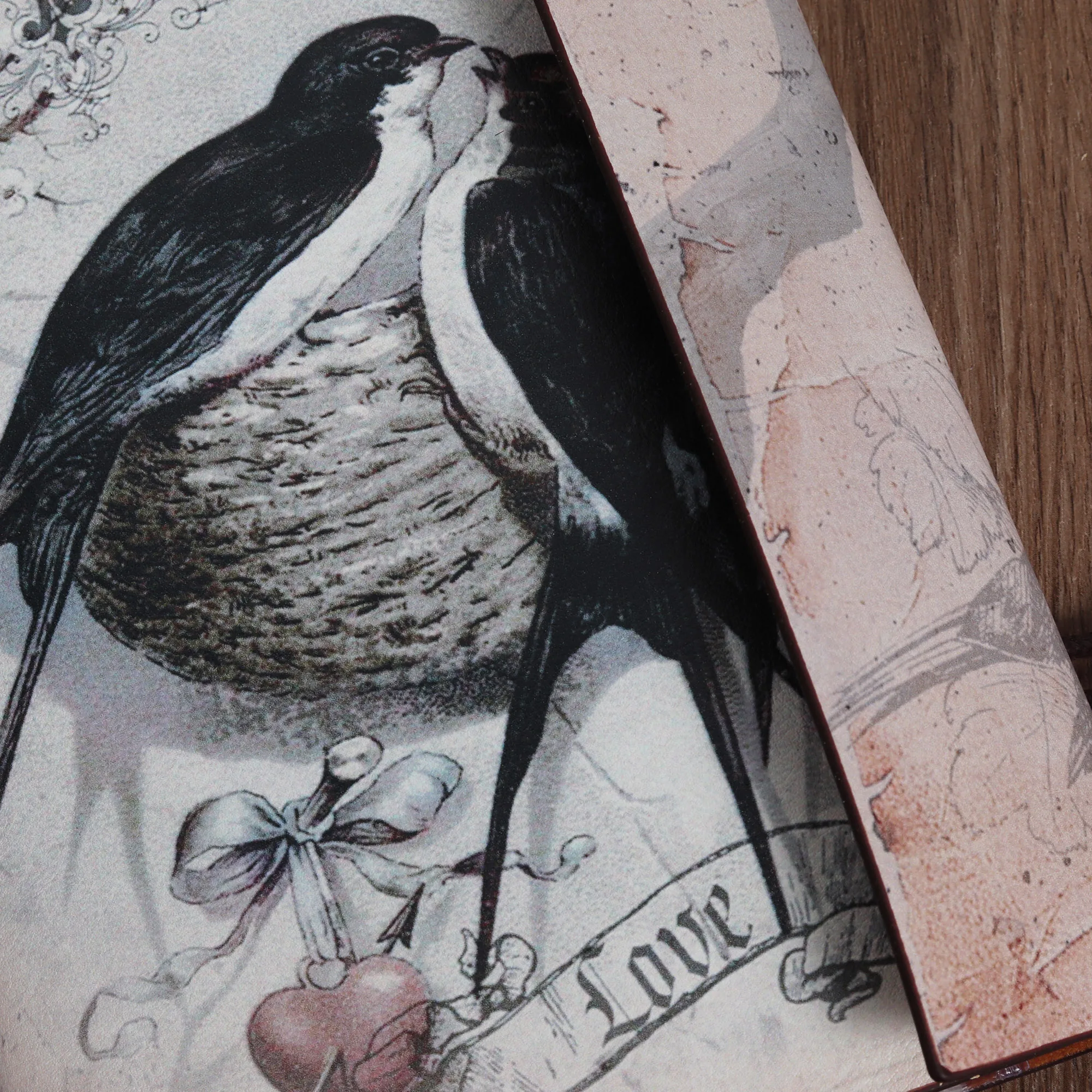 JAIIMAN Vintage Bird Waterproof Cowhide Journal Storage Notebook 1pc with 2 Stickers For Journal Supplies Arts Junk journal tools set