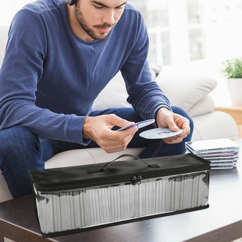 L19-CD Storage Bag Transparent TPU Dust Proof Storage Bag Home DVD Disc Portable Boxes Album Game Disc Box cd dvd storage bag