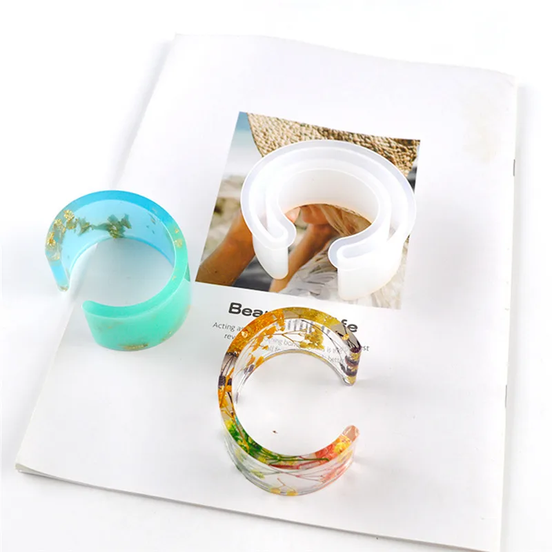 Resin Bracelet Molds Silicone Bangle Mold C Font Open Cuff Epoxy Casting for DIY Crafts Jewelry Making