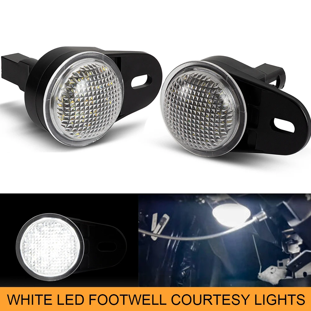 2xWhiteLedUnderDashboardFootwellCourtesyLightsForDodgeNitro