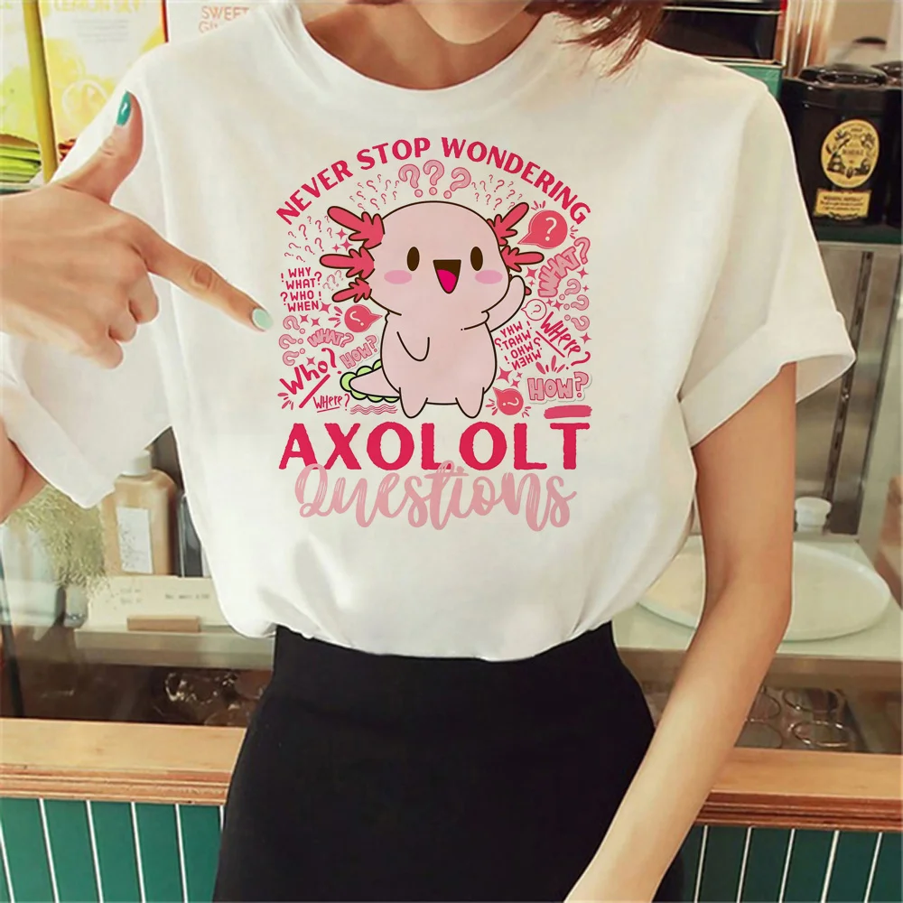 

Футболка Axolotl, женская дизайнерская футболка, уличная одежда для девушек, аниме одежда в стиле Харадзюку