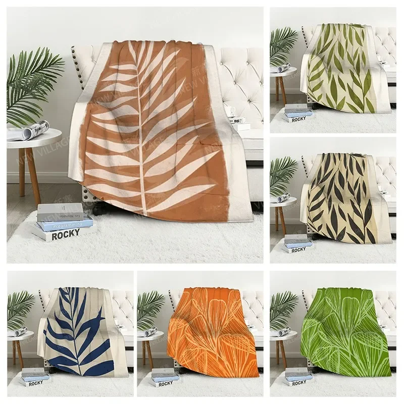 

Клетчатый диван для колена, теплый зимний чехол для кровати, декоративное одеяло, бохо, теплый флис, скандинавский лист, мягкое и пушистое растение
