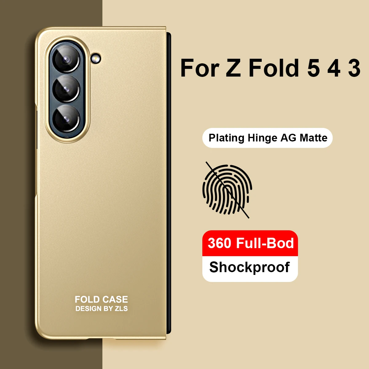 360 Full-Bod Plating Hinge Case For Samsung Galaxy Z Fold 5 Shockproof Armor Ag Matte Protector Cover Z Fold 4 3 Coque