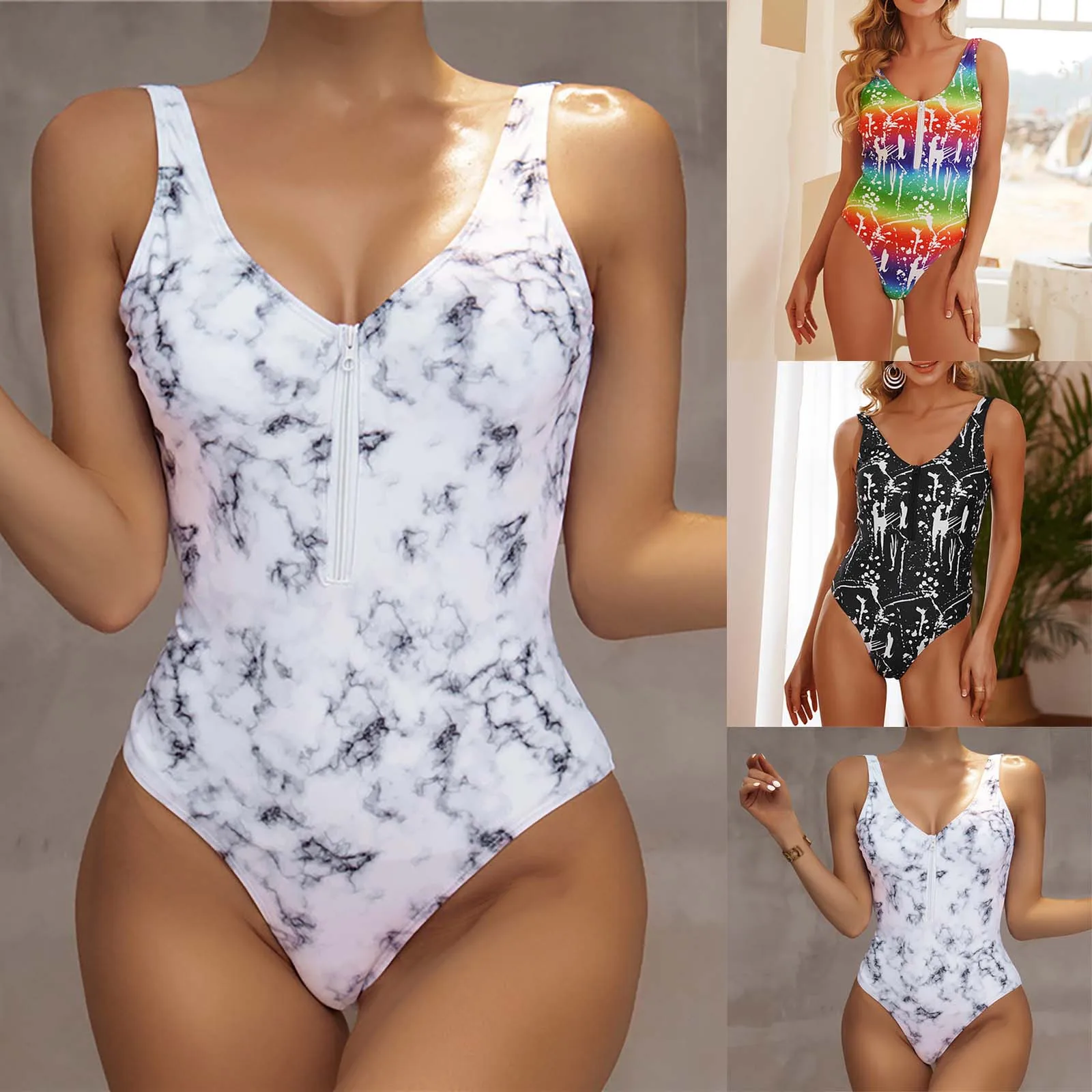 

2024 New Hot Selling Sports Swimwear Sexy Body Zipper Bikini Swimsuit