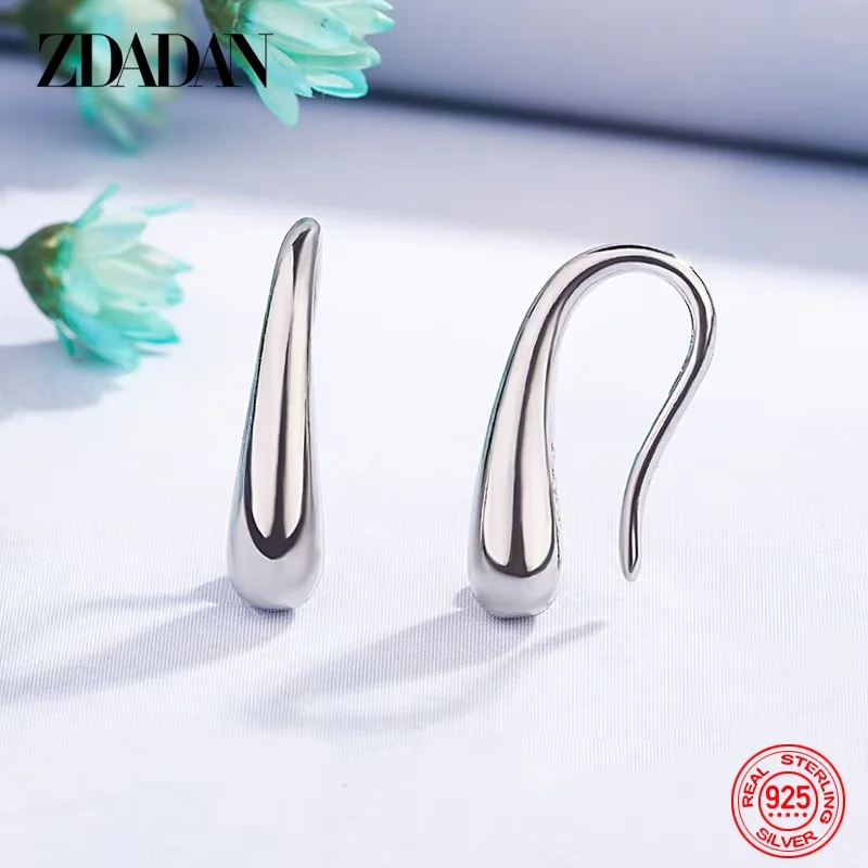 ZDADAN Wassertropfen-Ohrring aus 925er Silber für Damen, Hochzeitsschmuck – Detail 1