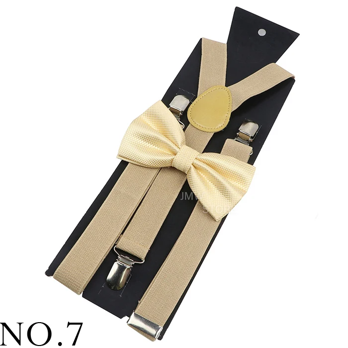 Adjustable Elastic Leather Suspenders Bowtie Set Men Women Baby Blue Braces Straps For Wedding Y-Back Shirt Accessories Gift