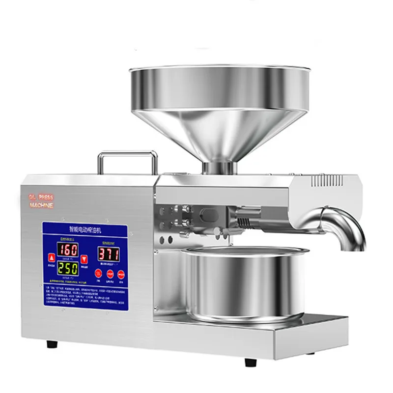 Automatic Oil Cold Press Device Cold Press Oil Machine Sunflower Seeds Oil Extractor Olive Coconut Oil Press Extract Squeezer