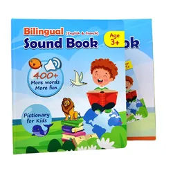 Bilingual French - English Interactive Learning Book for Kids with Audio and Vocabulary Building (With box)