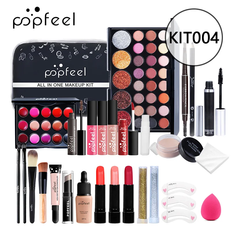 All In One Makeup Set (Eyeshadow, Ligloss, Lipstick, Brushes, Eyebrow, Concealer, Highlight) Cosmetic Bag Eye Shadow Kit Makeup Set Makeup Kit