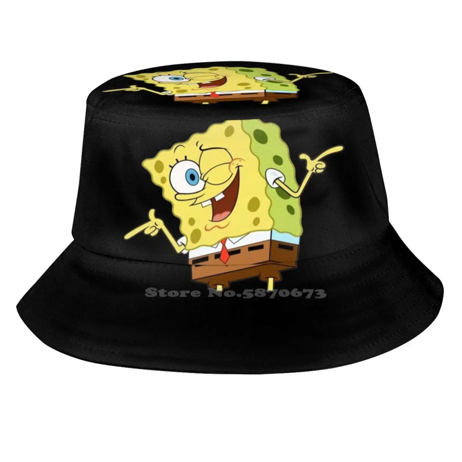 Korean Caps Funny Beach Bucket Hats Meme Patrick Star Cartoon Nickel