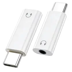 Compact USB - C to 3.5mm Audio Adapter (White2piece)