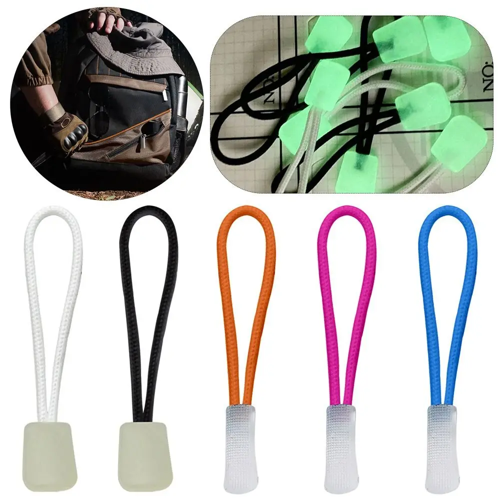 Zipper Pullers 20/50pcs Luminous Zipper Pull Puller End Fit Rope Tag Fixer Zip Cord Tab Clip Broken Buckle Travel Bag Suitcase Tent Backpack
