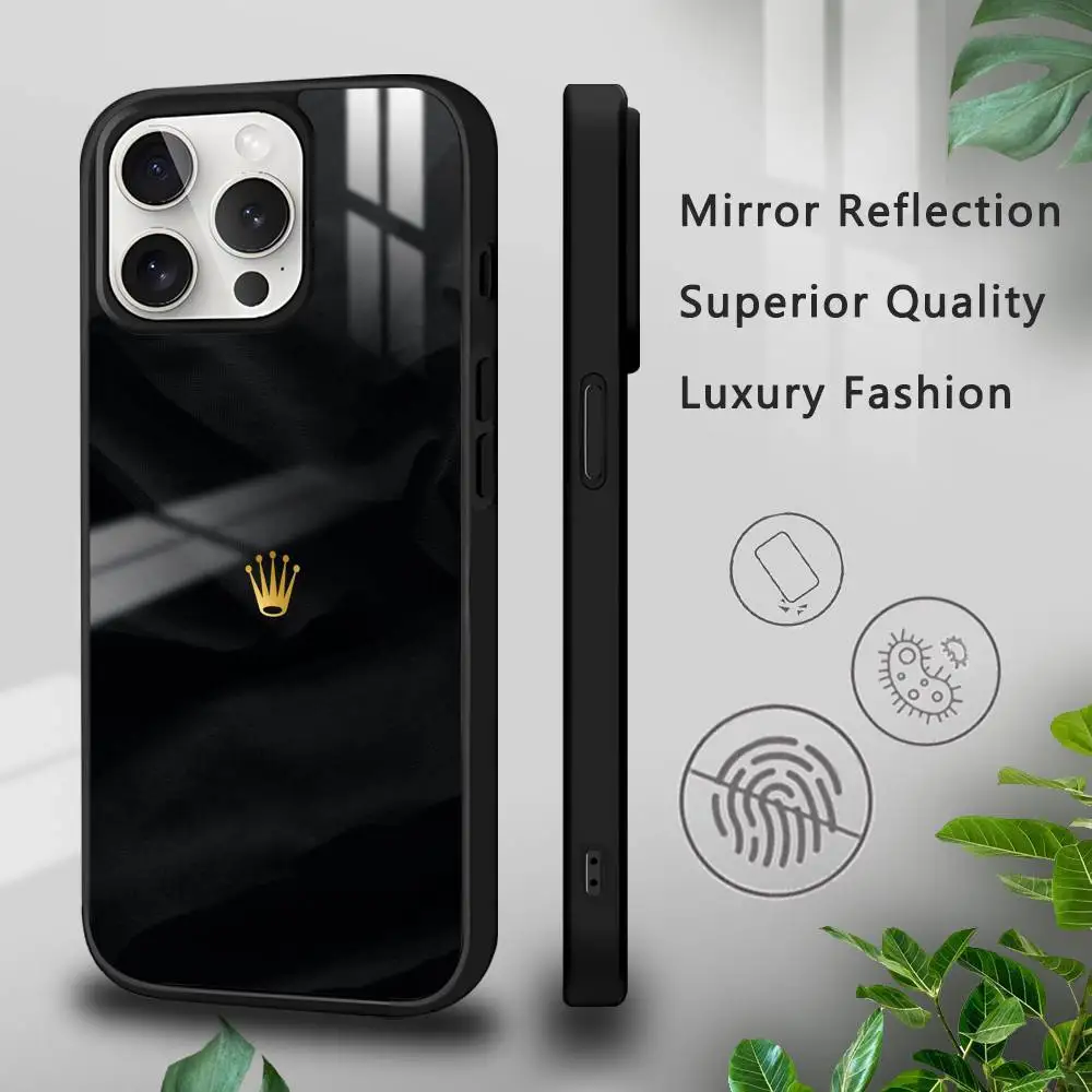 Fashion Simple Logo Brand R-RolexS Phone Case For IPhone 16 15 14