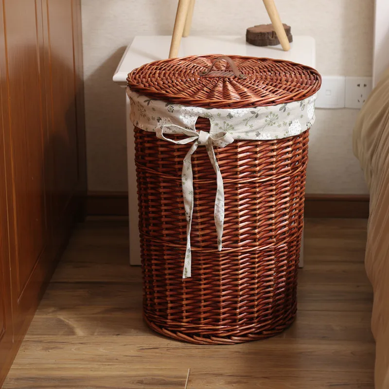 

Dirty hamper rattan storage basket dirty clothes household clothes storage basket with lid hot pot shop clothes storage basket