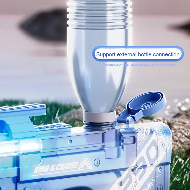 2024 AUG P90 Electric Water Gun Cool Light Spray Gun Fully Automatic Summer Beach Pool Children Outdoor Fun Toy For Kids Adult 4