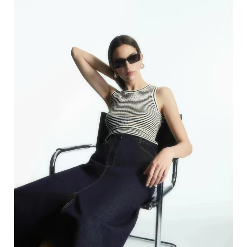 

Women Silk Cotton Elastic Vest 2023 Spring and Summer New Style