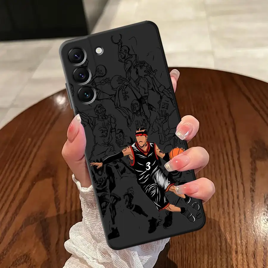Black Soft Phone Cover with Cute Basketball Star Design