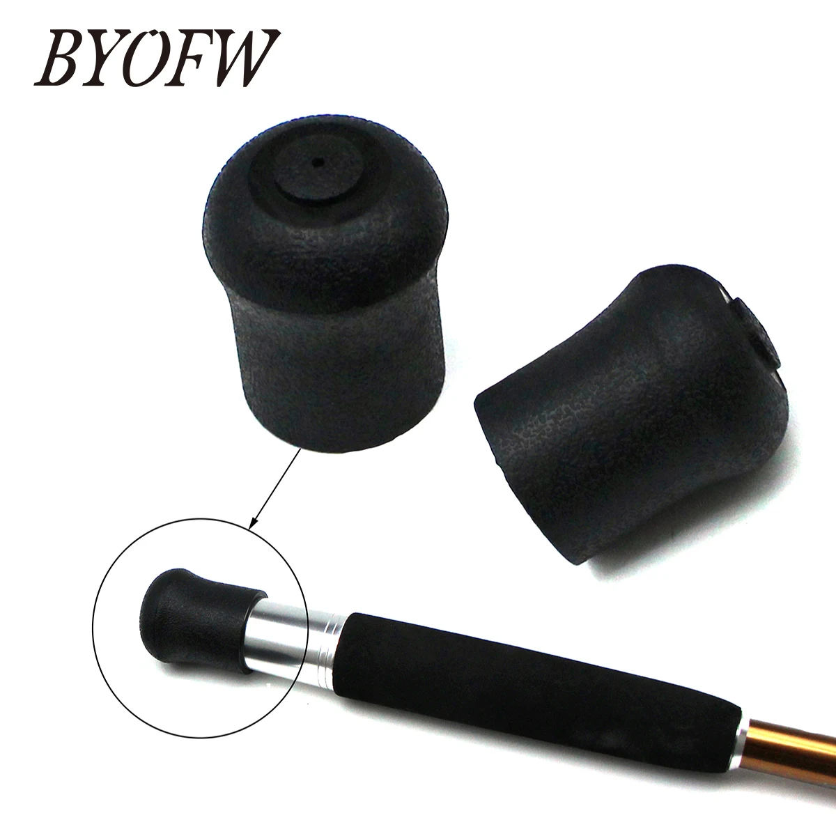 BYOFW 1 Piece Fishing Rod Handle Butt End Cap Black Durable Pole Protector  Building DIY Repair Or Replacement Cover Components - AliExpress